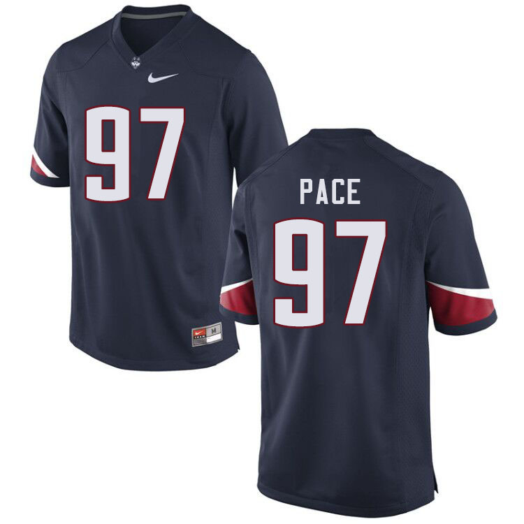 Men #97 Jonathan Pace Uconn Huskies College Football Jerseys Sale-Navy - Click Image to Close